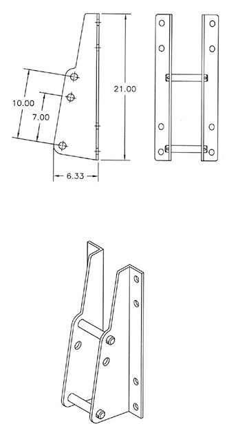 Standard Pin-on Brackets. Designed for pin on Loaders with 1" Pins (pair) - Quick Attach Brackets