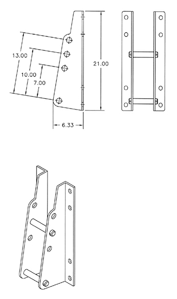 Pin-on Brackets – Designed for pin-on loaders with 1-1/8" pins (pair) - Quick Attach Brackets