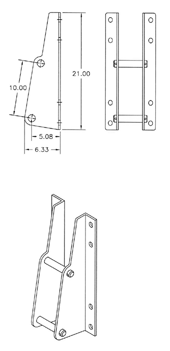 Pin-on Brackets – Designed for pin-on loaders with 1-1/4" pins (pair) - Quick Attach Brackets
