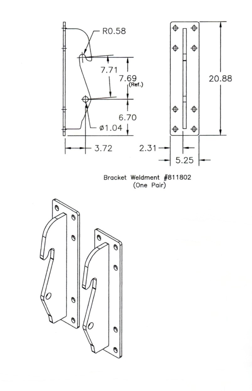 Interfacing brackets for Yanmar YL110 / YL210 loaders - Quick Attach Brackets